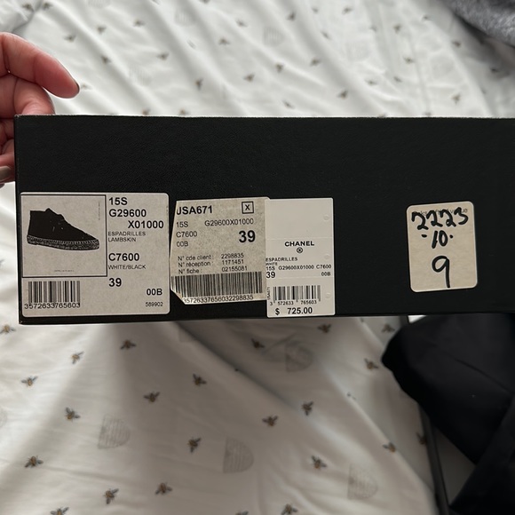 Authentic Chanel High Top Espadrilles Lambskin Size 39 - Picture 6 of 6